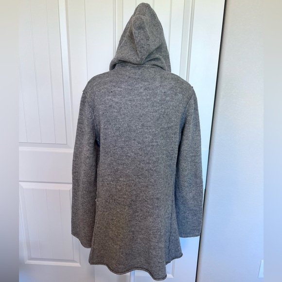 Cabi 100% Lambswool Hooded Open Cardigan Sweater Sz Medium Gray Lagenlook - Picture 4 of 10